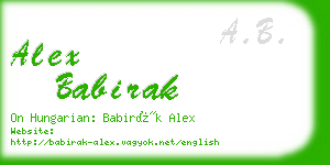 alex babirak business card